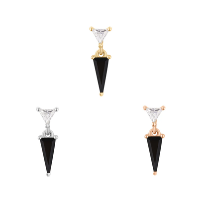 Daring Black Spinel & CZ Threadless End