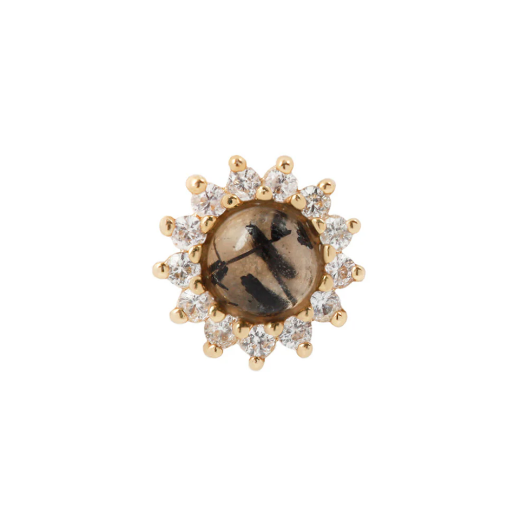 Delphine - Tourmalated Quartz - Threadless End
