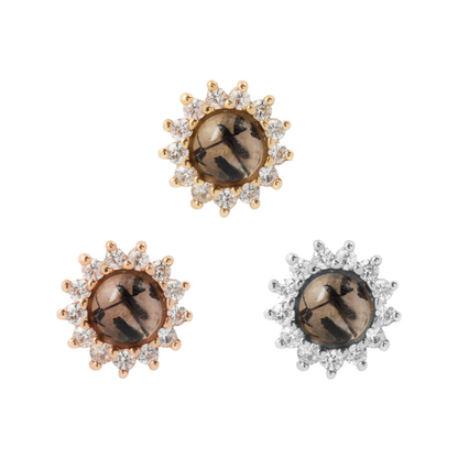 Delphine Tourmalated Quartz Threadless End