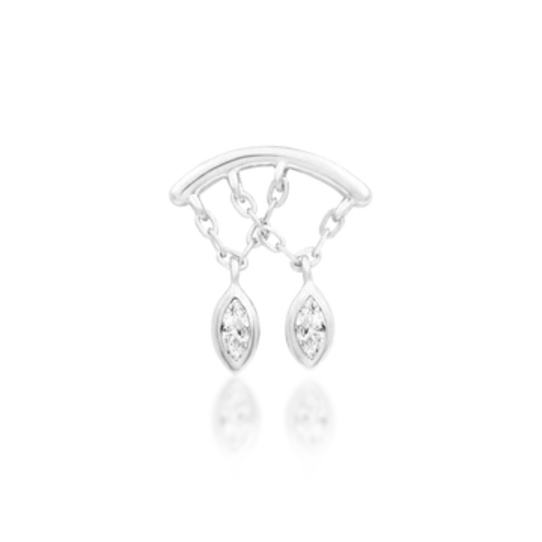Delphine - White CZ Threadless End