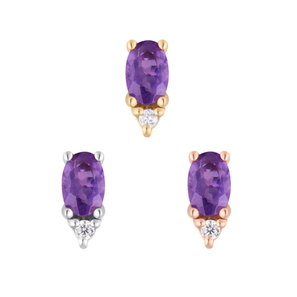 Desden Amethyst & CZ Threadless End