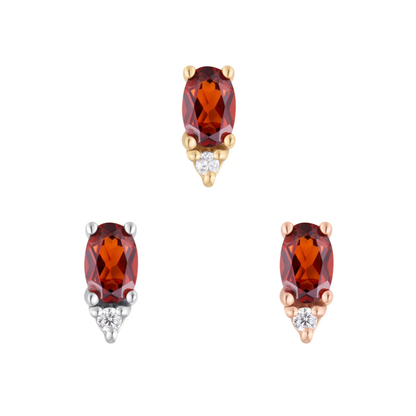 Desden Garnet & CZ Threadless End