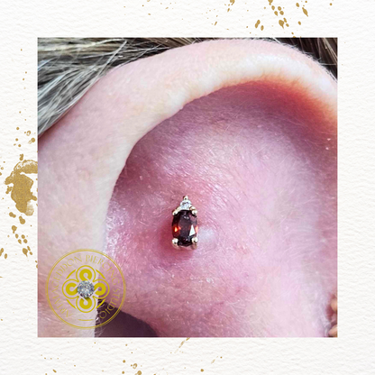 Desden Garnet & CZ Threadless End