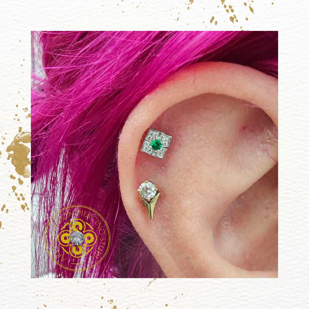 Grace - Green Spinel - Gold Threadless End