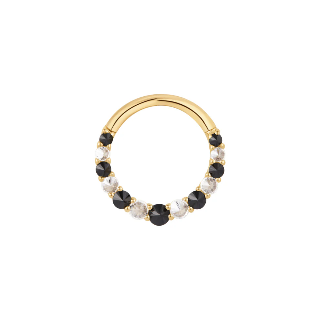 Eclipse - Black Spinel + CZ - Clicker