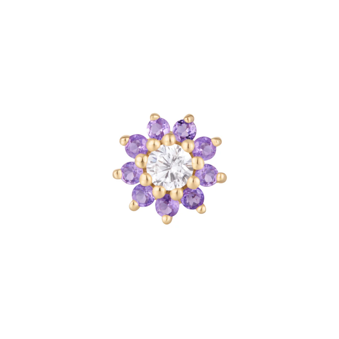Eloise - Amethyst + CZ - Threadless End
