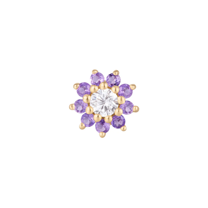 Eloise Amethyst & CZ Threadless End