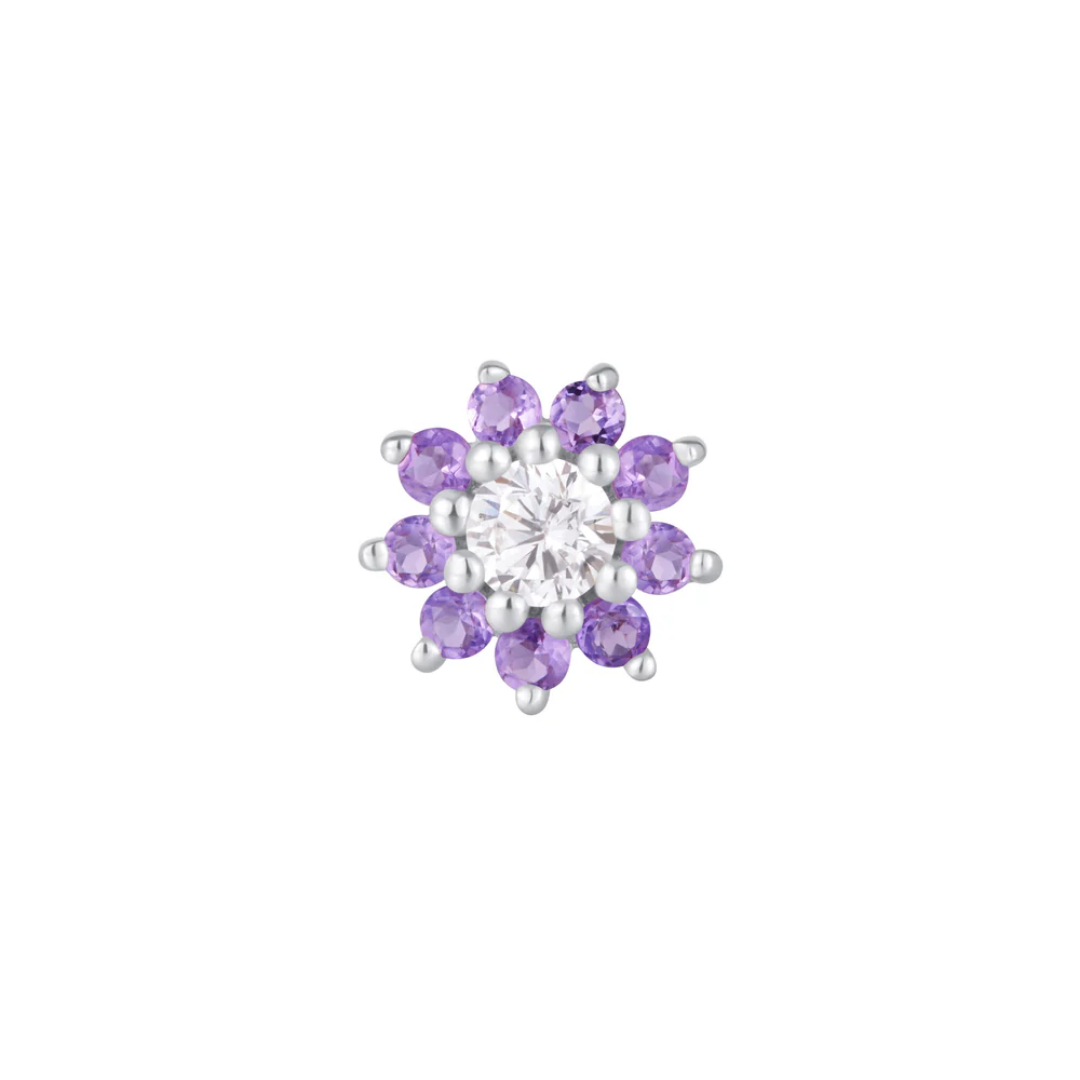 Eloise - Amethyst + CZ - Threadless End
