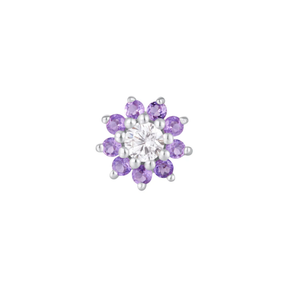 Eloise Amethyst & CZ Threadless End