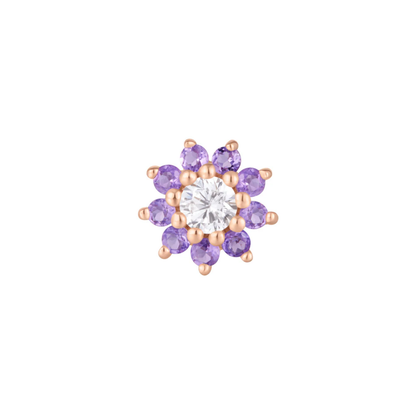 Eloise Amethyst & CZ Threadless End
