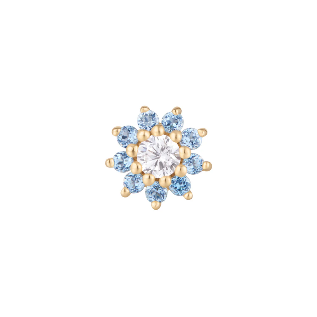 Eloise - London Blue Topaz + CZ - Threadless End