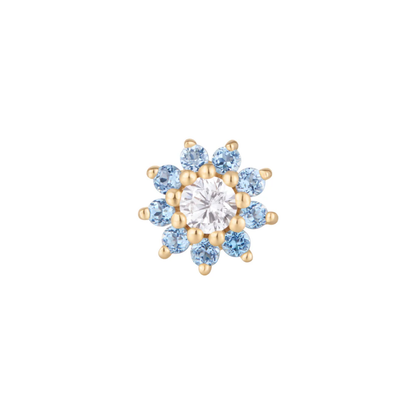 Eloise London Blue Topaz & CZ Threadless End