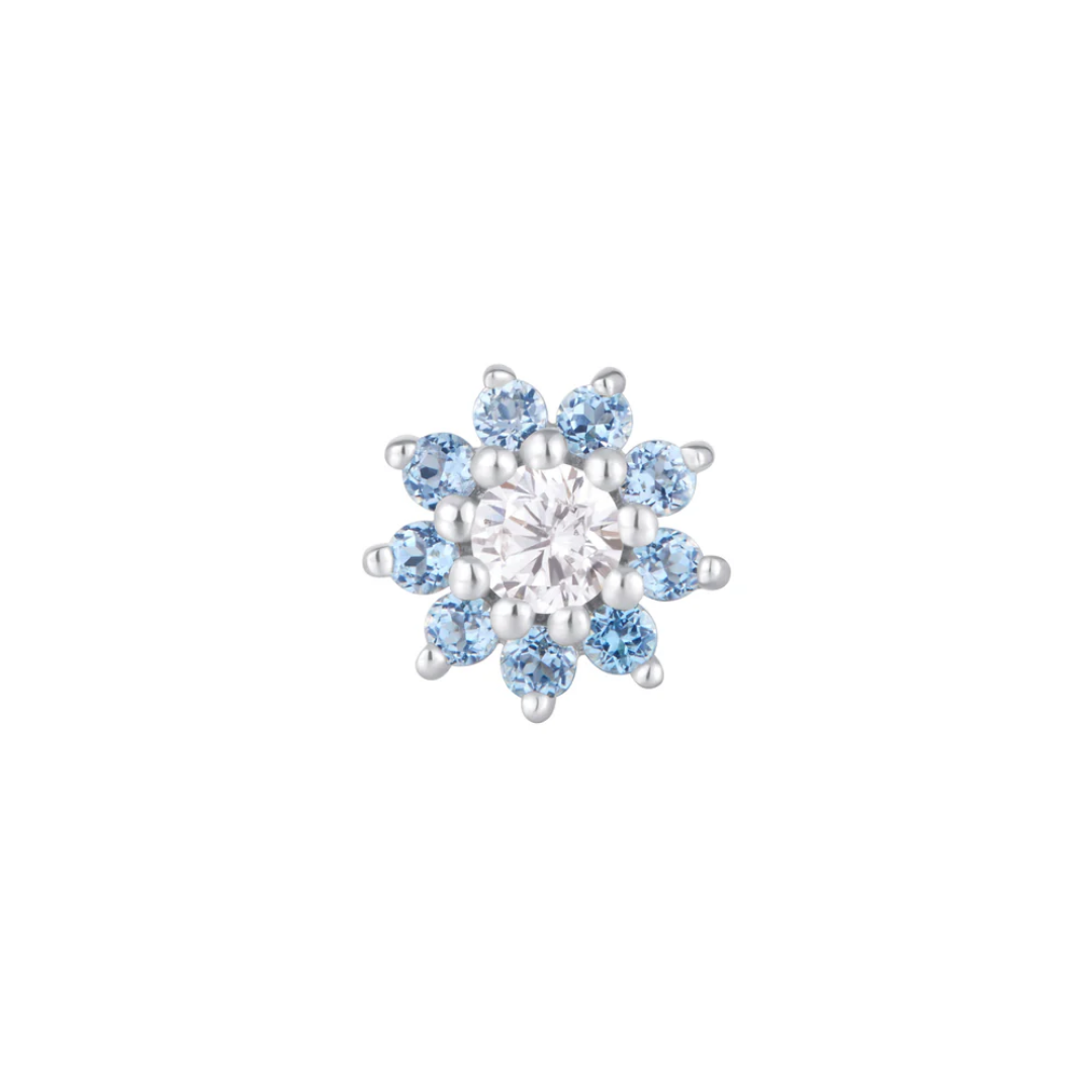 Eloise - London Blue Topaz + CZ - Threadless End