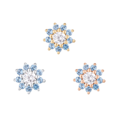 Eloise London Blue Topaz & CZ Threadless End