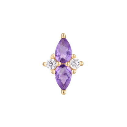 Ethereal Amethyst & CZ Threadless End