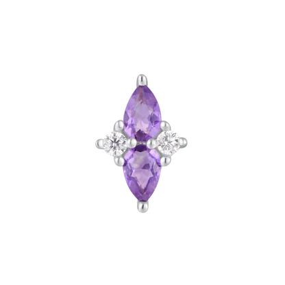 Ethereal Amethyst & CZ Threadless End