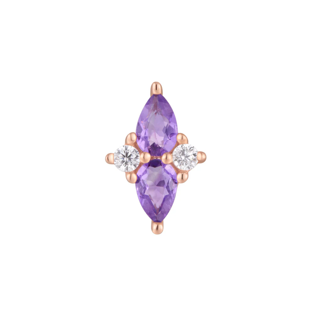 Ethereal - Amethyst + CZ - Threadless End