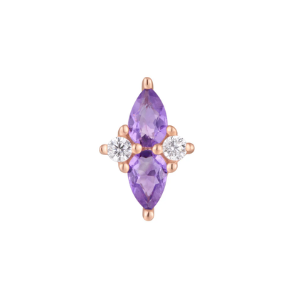 Ethereal Amethyst & CZ Threadless End