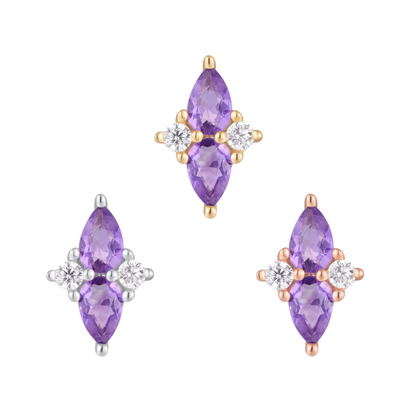 Ethereal Amethyst & CZ Threadless End