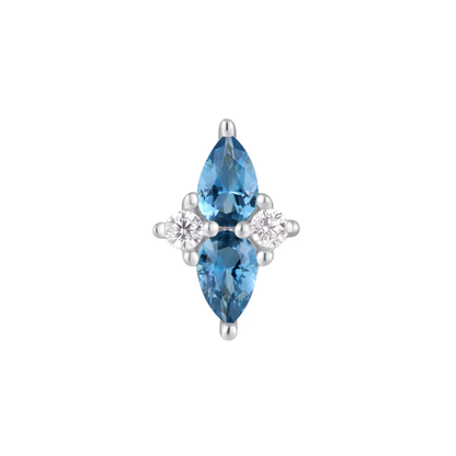 Ethereal London Blue Topaz & CZ Threadless End