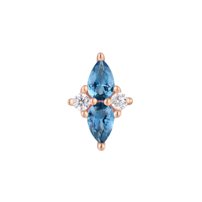 Ethereal London Blue Topaz & CZ Threadless End