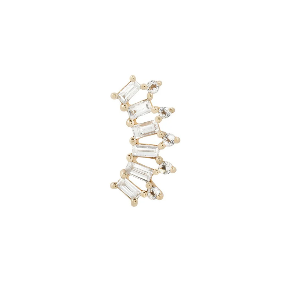 GSTQ - Genuine Diamond + White Topaz - Threadless End