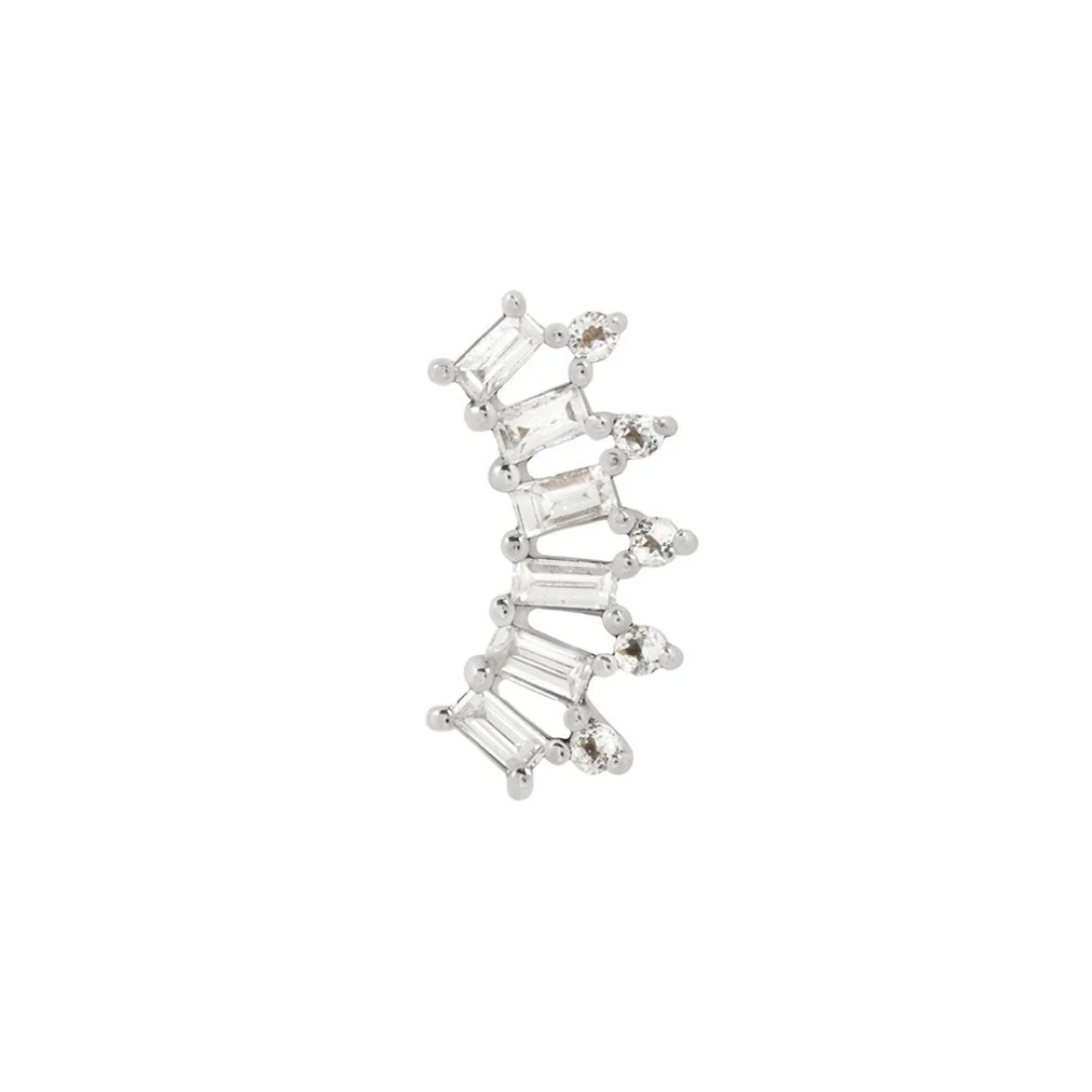 GSTQ - Genuine Diamond + White Topaz - Threadless End