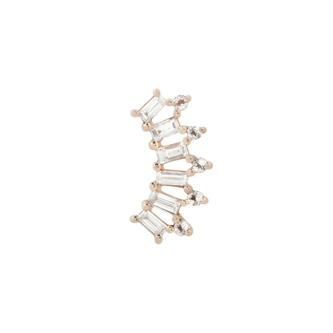 GSTQ - Genuine Diamond + White Topaz - Threadless End