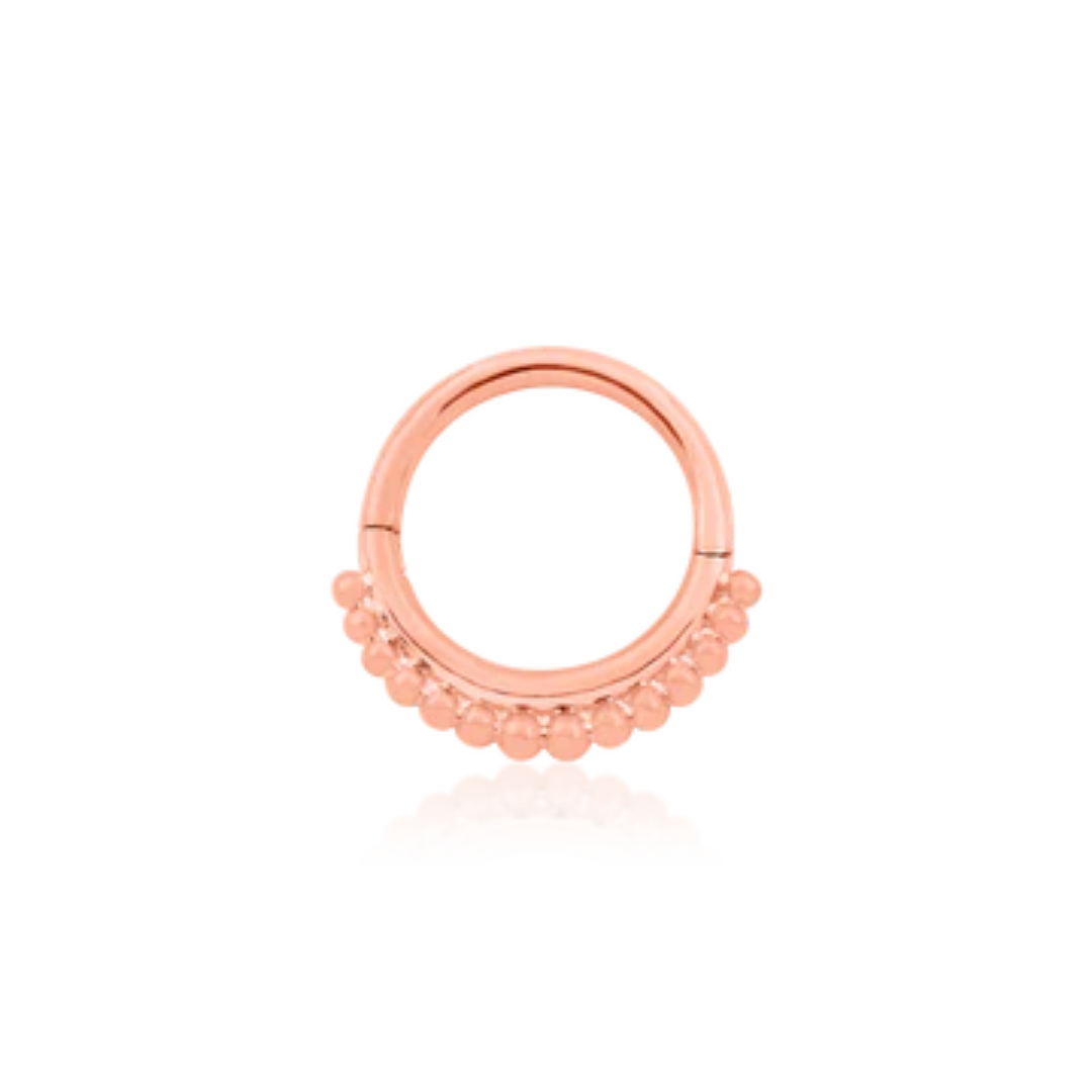 Gold Beaded Clicker Ring