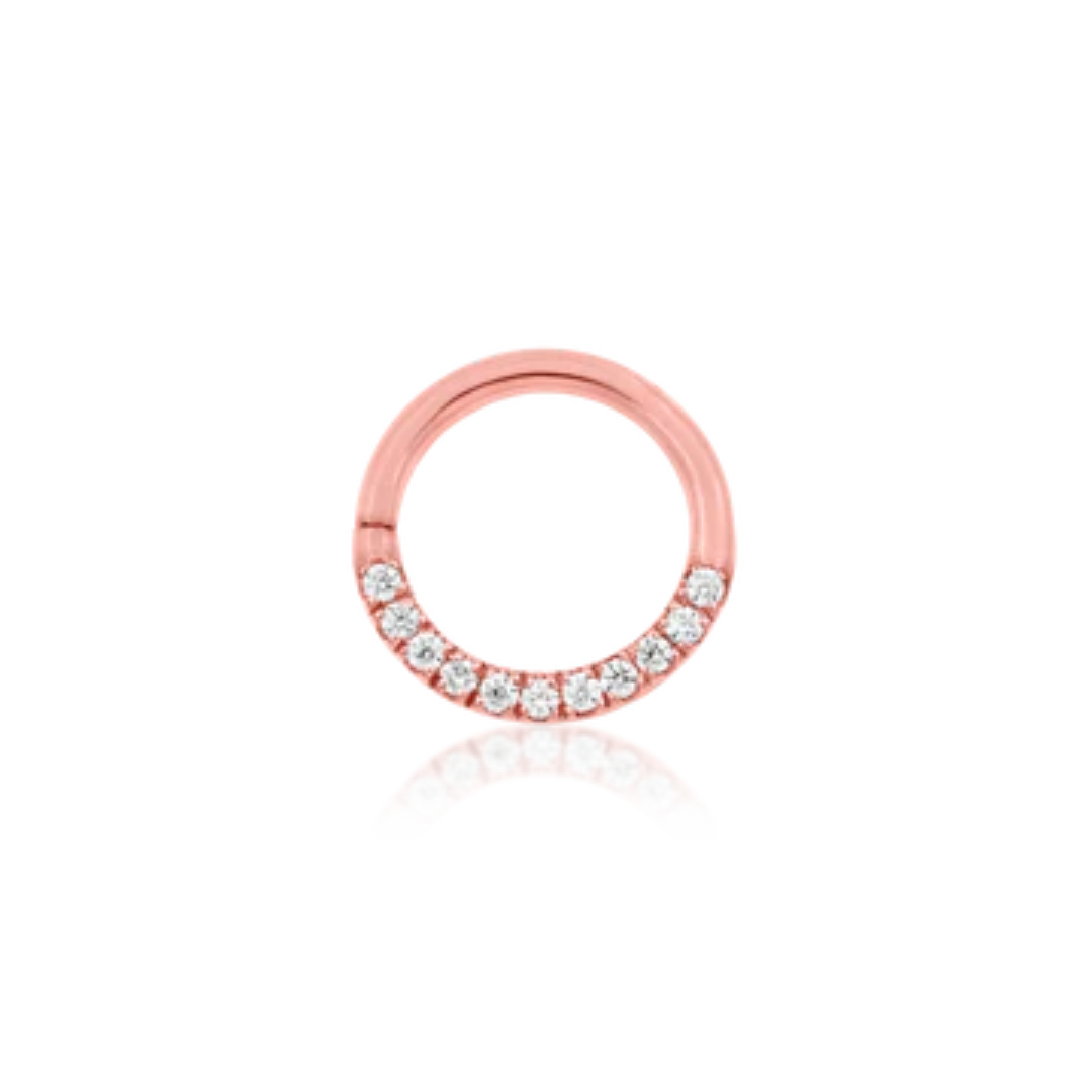 Gold CZ Seam Ring (16G)