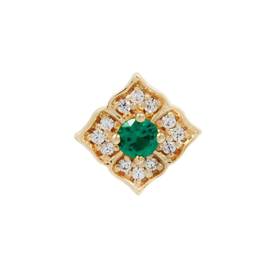 Grace - Green Spinel - Gold Threadless End