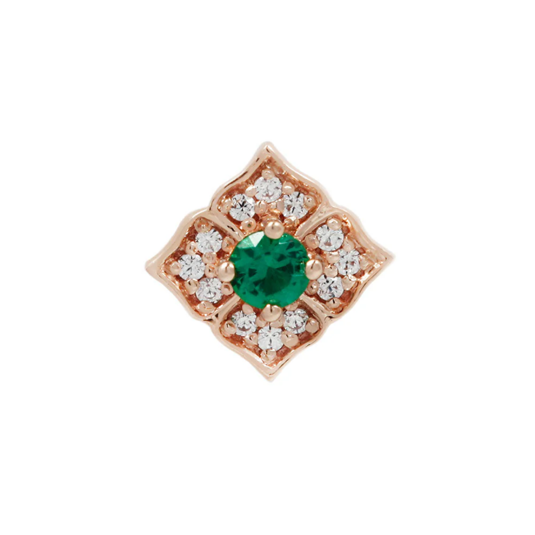 Grace - Green Spinel - Gold Threadless End
