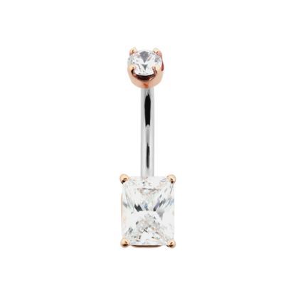 Hybrid Emerald Cut Navel Bar