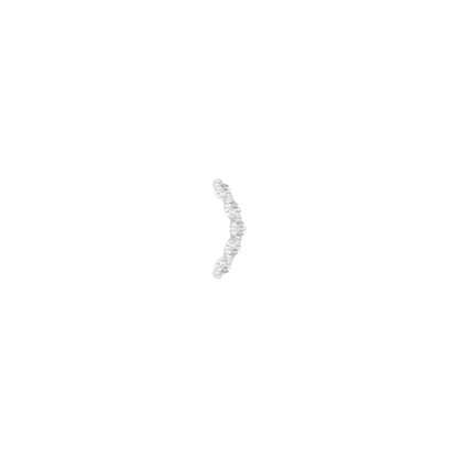 Close-up image of a 14k gold arc-shaped body piercing end featuring a row of natural diamonds, designed for luxury helix, flat, or lobe ear piercings and curated ear stacks