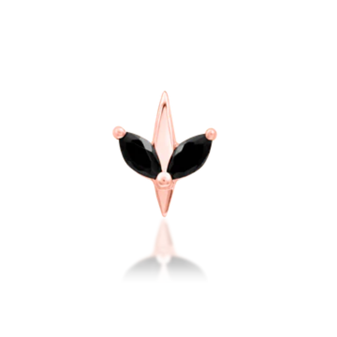 Lucienne - Black CZ Threadless End