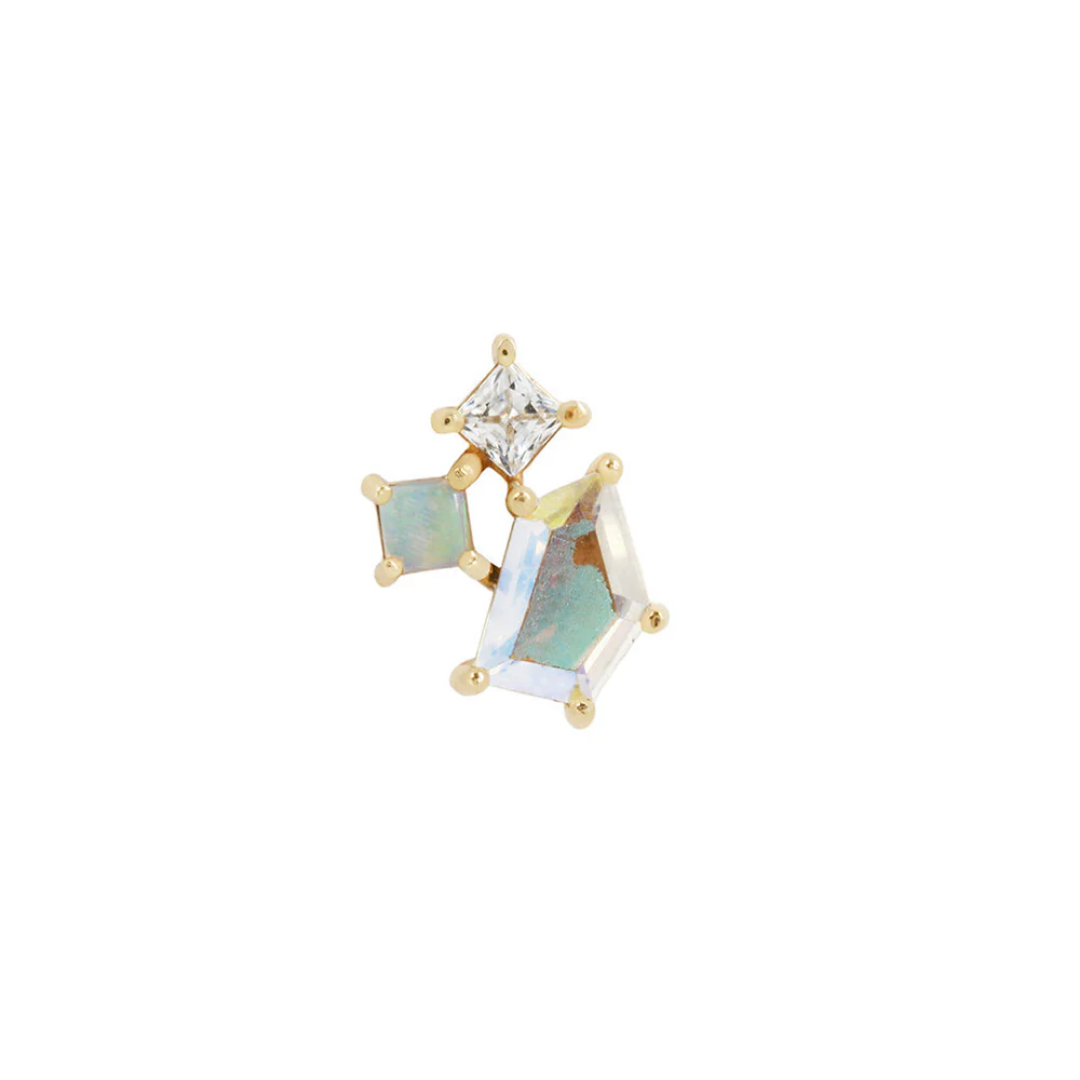 Lyra - Mercury Mist Topaz - Threadless End