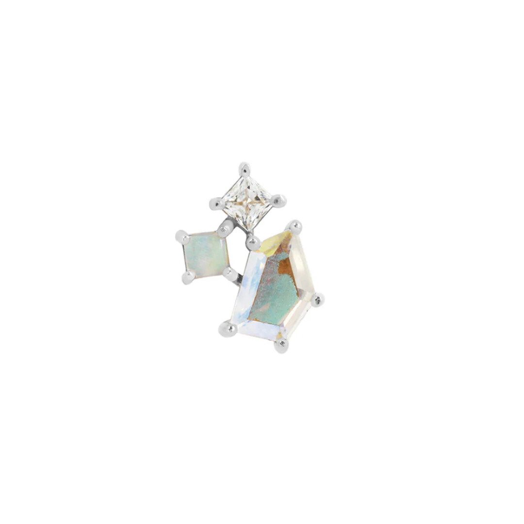 Lyra - Mercury Mist Topaz - Threadless End