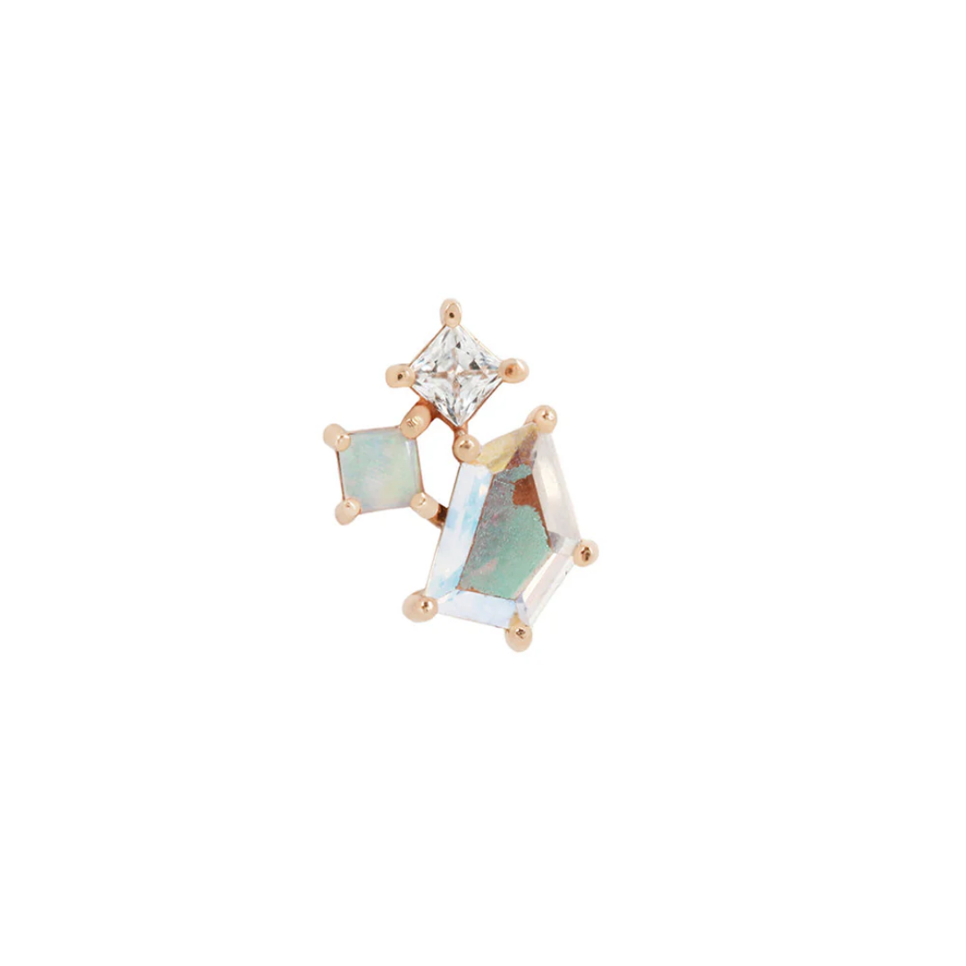 Lyra - Mercury Mist Topaz - Threadless End