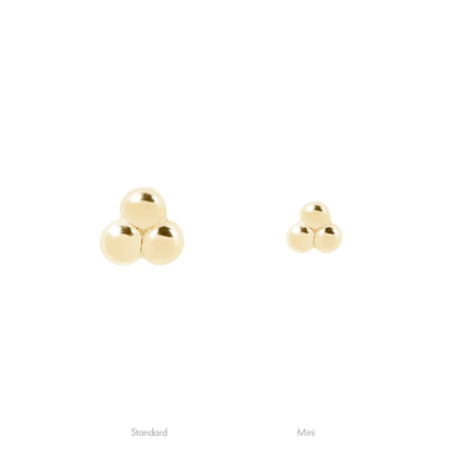 Mini 3 Bead Cluster Threadless End