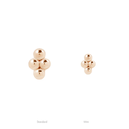 Mini 4 Bead Cluster Threadless End