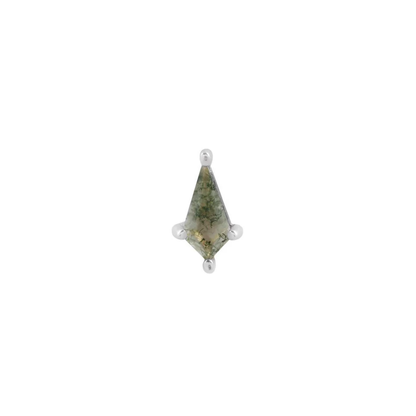 Mini Soho Moss Agate Threadless End