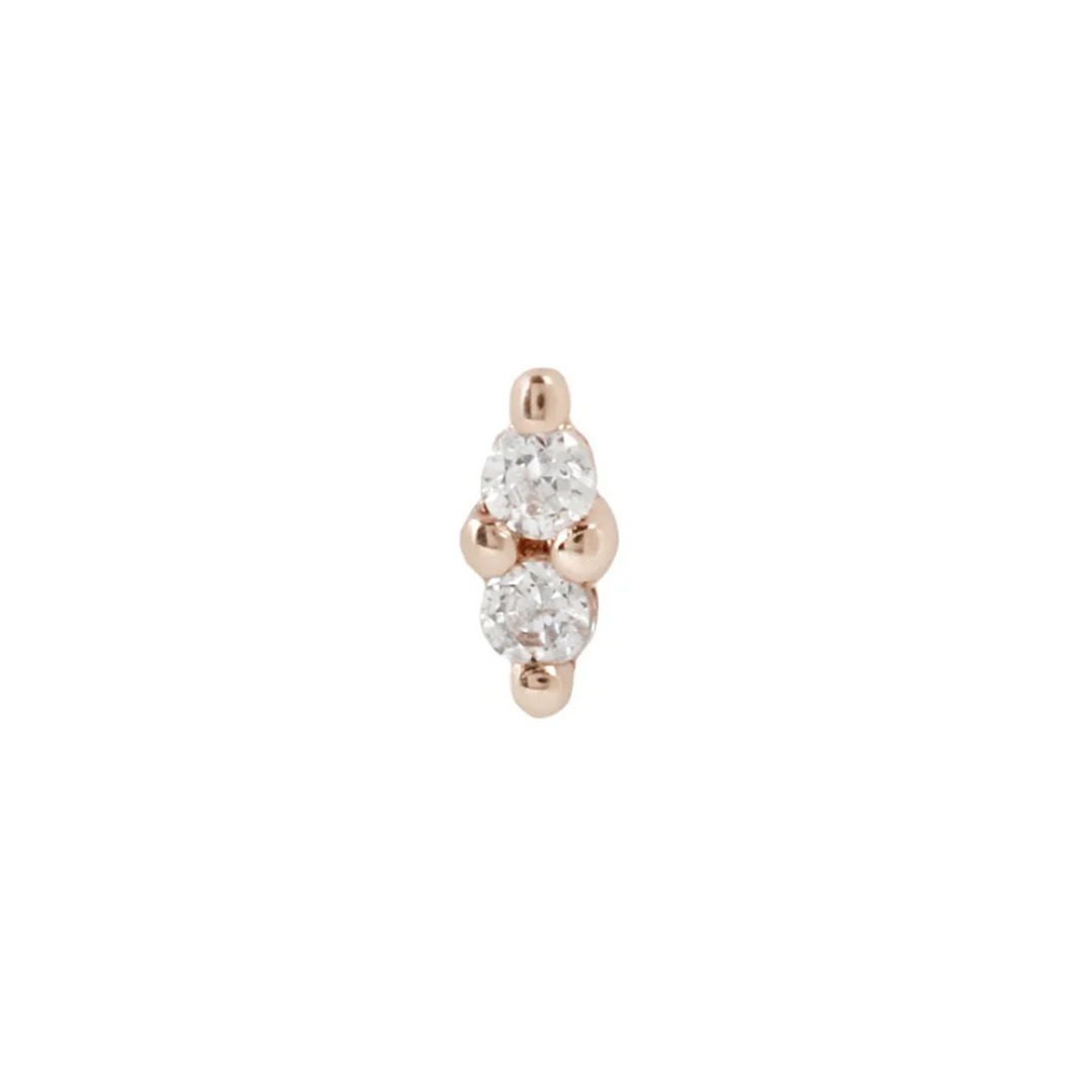 Mishka Prong 2 CZ Threadless End