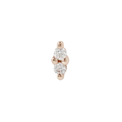 Mishka Prong 2 CZ Threadless End