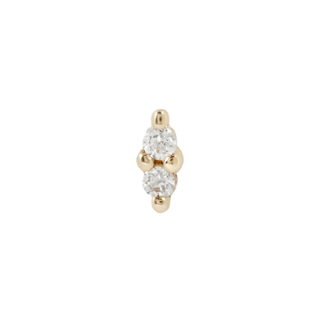 Mishka Prong 2 CZ Threadless End