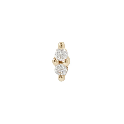 Mishka Prong 2 CZ Threadless End