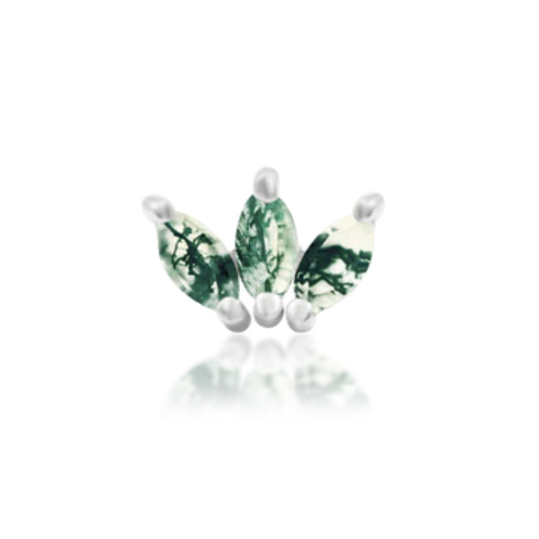 Moss Marquise Fan Threadless End