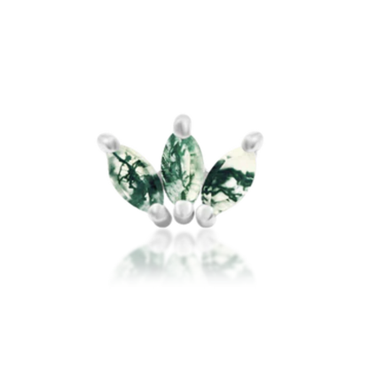 Moss Marquise Fan Threadless End