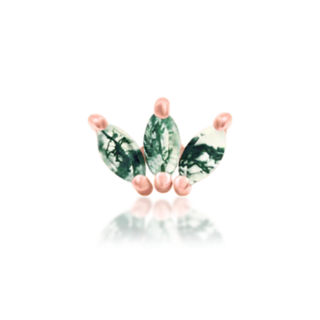 Moss Marquise Fan Threadless End