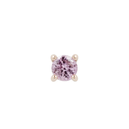 Pink Sapphire Prong Threadless End