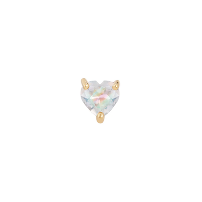 Rainbow Moonstone Heart Threadless End